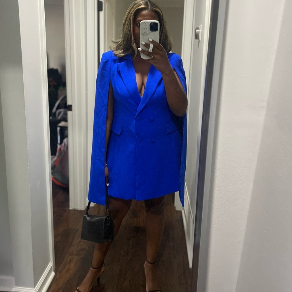 Blue tuxedo dress